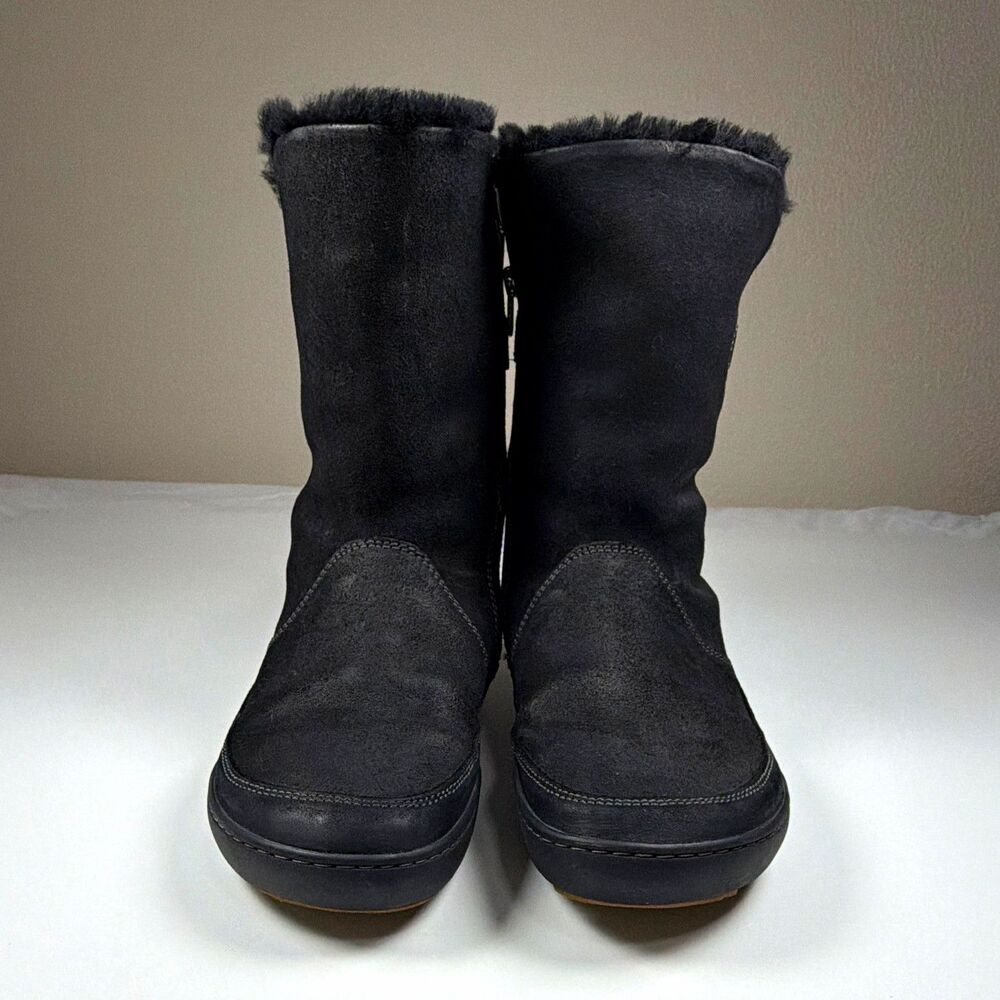 Birkenstock Women’s EU 39 US 8 Black Suede Mid-Calf Boot Zip Buckle Lined